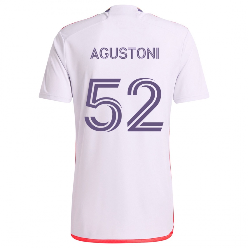 Niño Camiseta Gonzalo Agustoni #52 Blanco Rojo Púrpura 2ª Equipación 2024/25 La Camisa