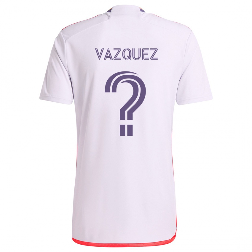 Niño Camiseta Daniel Vazquez #0 Blanco Rojo Púrpura 2ª Equipación 2024/25 La Camisa