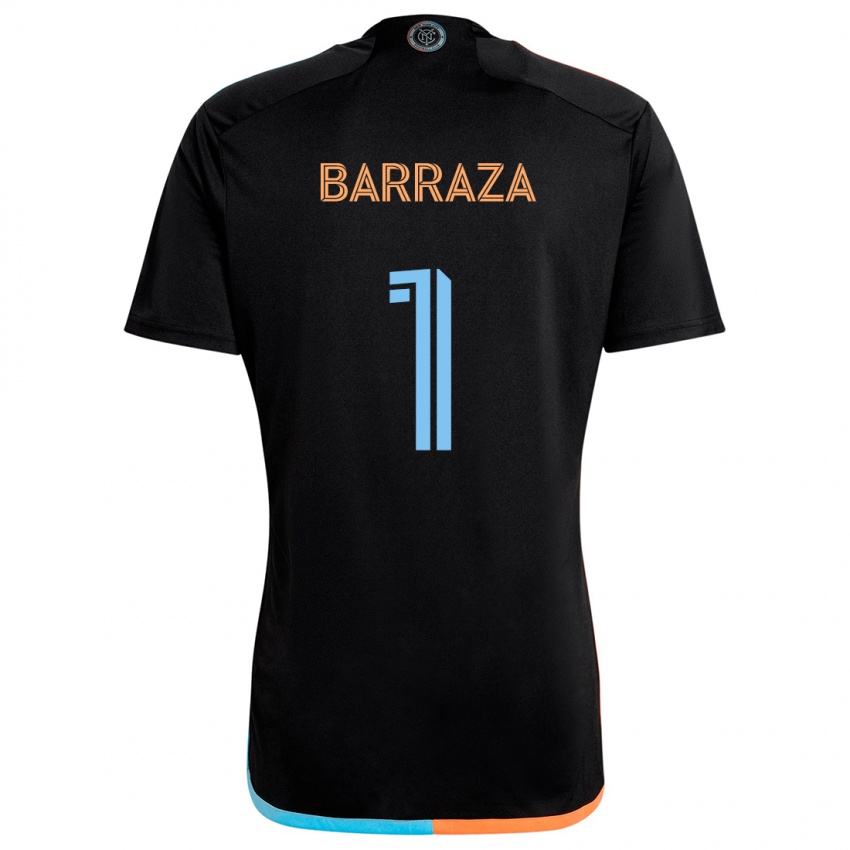 Niño Camiseta Luis Barraza #1 Negro Naranja Azul 2ª Equipación 2024/25 La Camisa