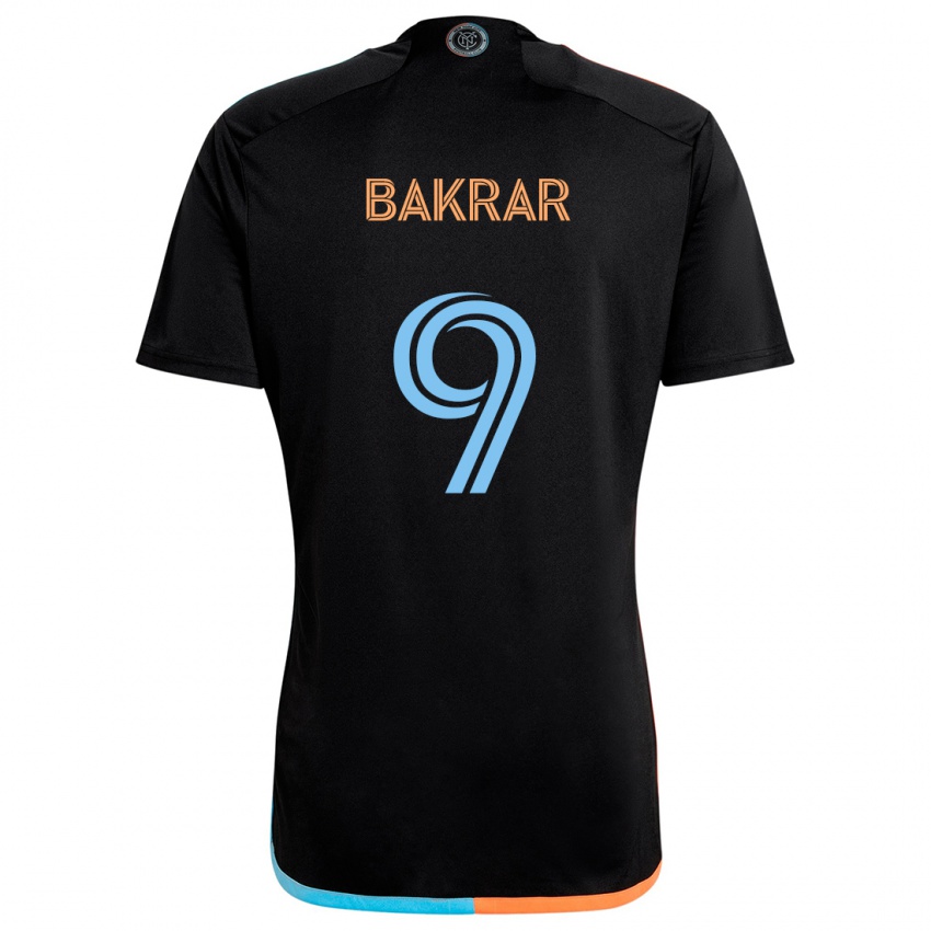 Niño Camiseta Monsef Bakrar #9 Negro Naranja Azul 2ª Equipación 2024/25 La Camisa