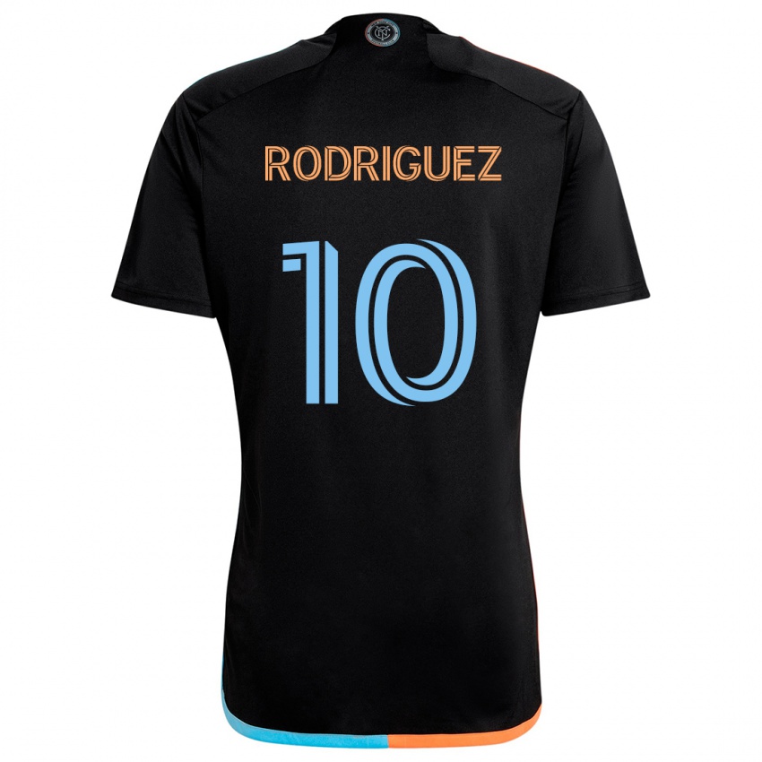 Niño Camiseta Santiago Rodríguez #10 Negro Naranja Azul 2ª Equipación 2024/25 La Camisa