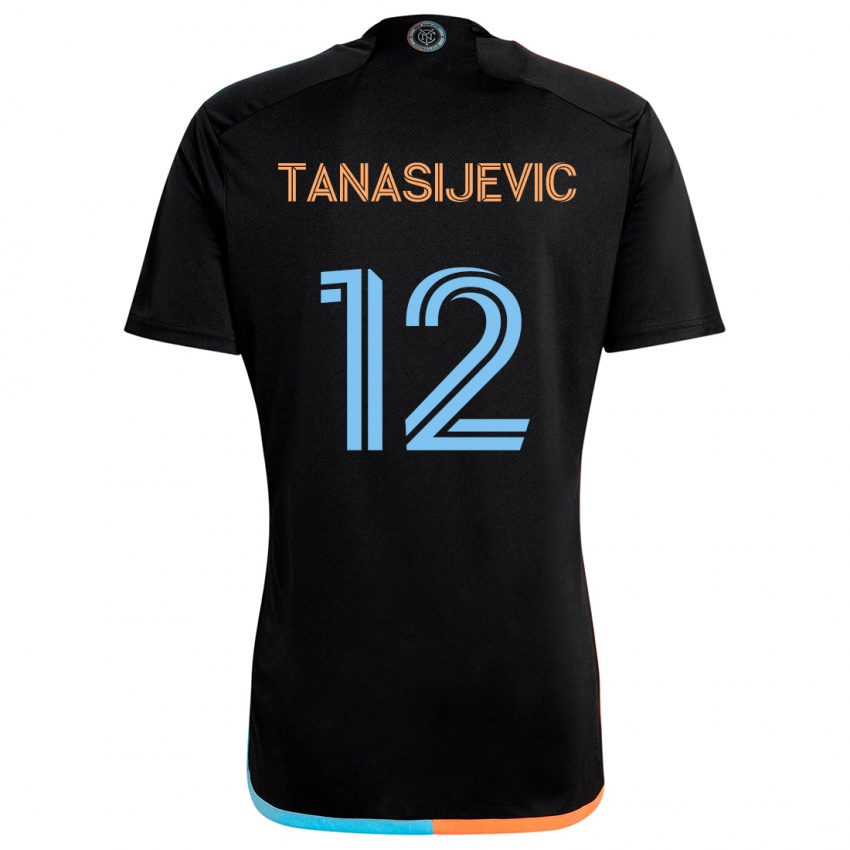 Niño Camiseta Strahinja Tanasijevic #12 Negro Naranja Azul 2ª Equipación 2024/25 La Camisa