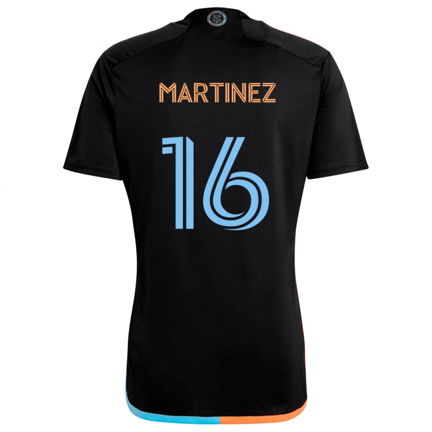 Niño Camiseta Alonso Martínez #16 Negro Naranja Azul 2ª Equipación 2024/25 La Camisa