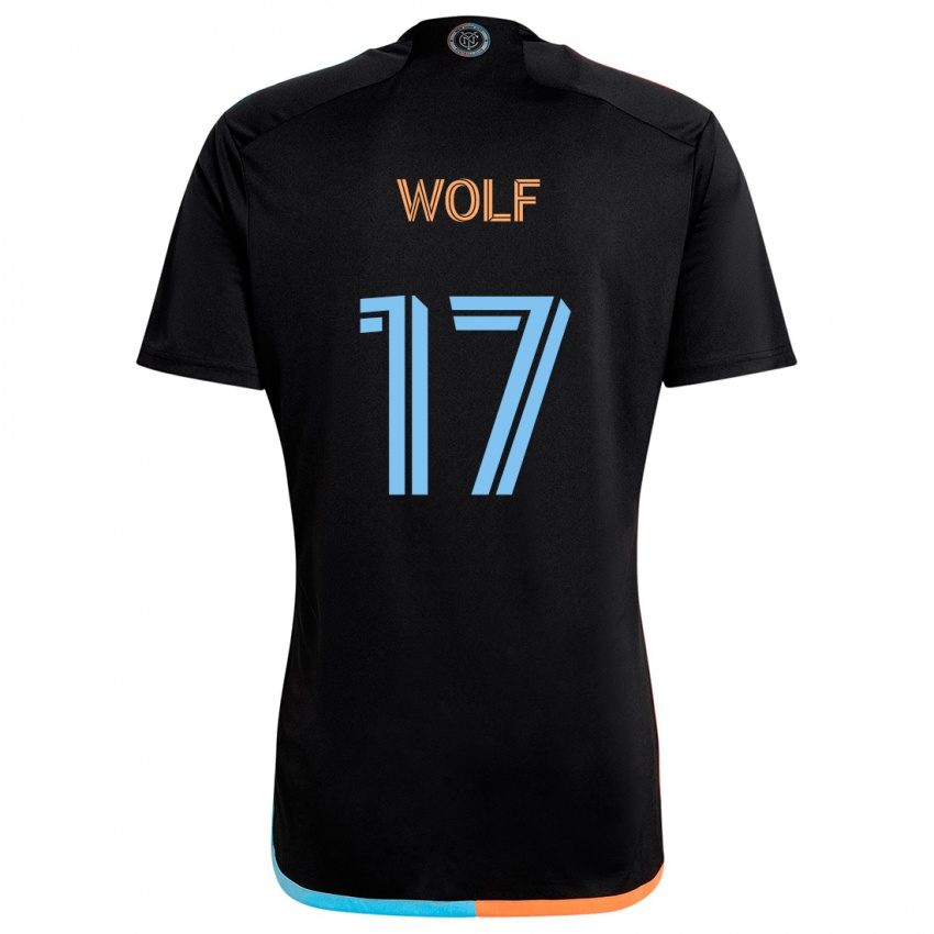 Niño Camiseta Hannes Wolf #17 Negro Naranja Azul 2ª Equipación 2024/25 La Camisa