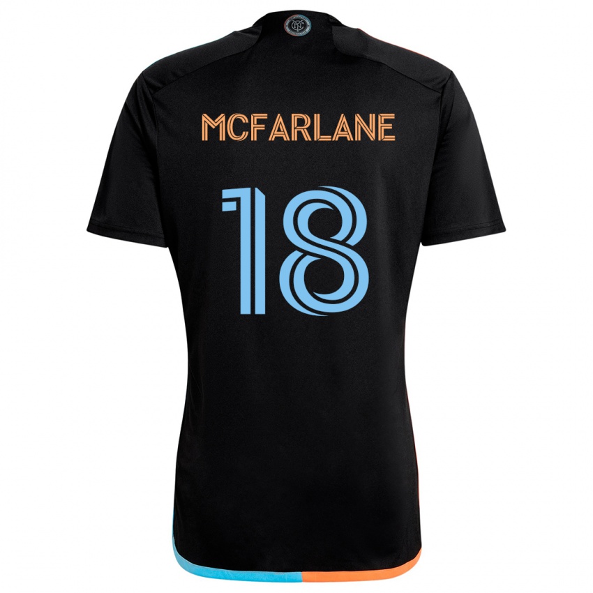 Niño Camiseta Christian Mcfarlane #18 Negro Naranja Azul 2ª Equipación 2024/25 La Camisa