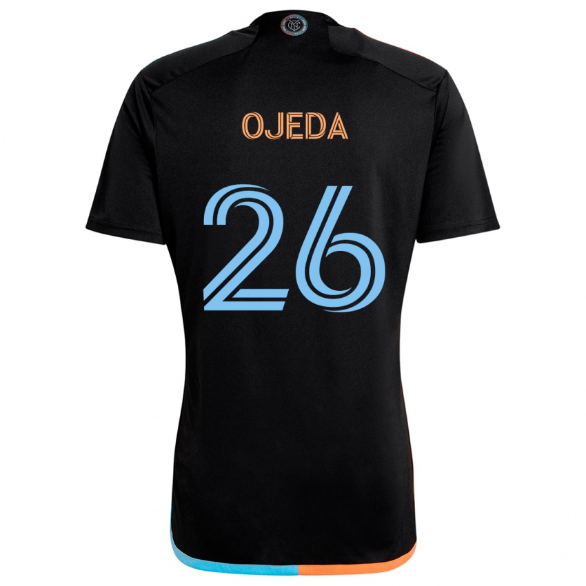 Niño Camiseta Agustín Ojeda #26 Negro Naranja Azul 2ª Equipación 2024/25 La Camisa