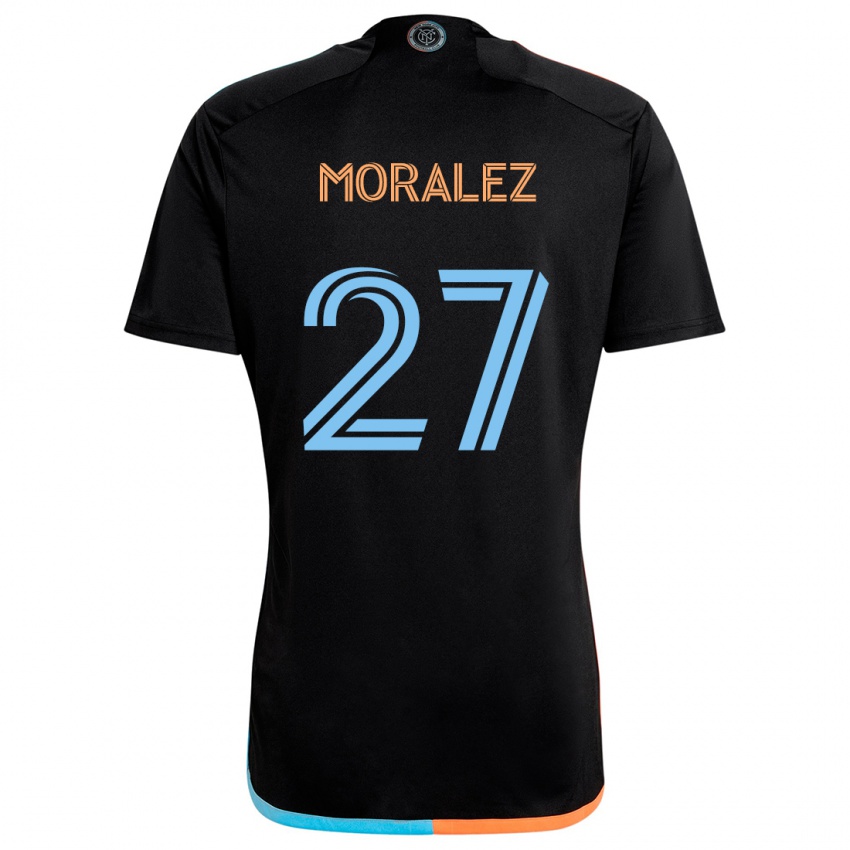 Niño Camiseta Maxi Moralez #27 Negro Naranja Azul 2ª Equipación 2024/25 La Camisa