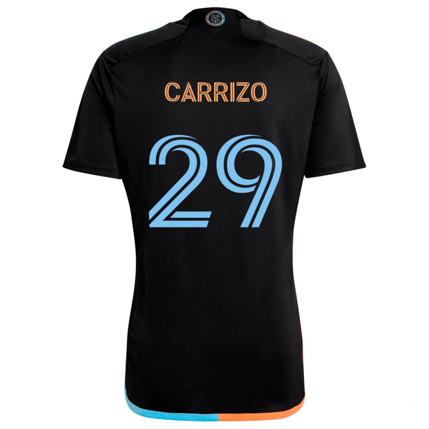 Niño Camiseta Máximo Carrizo #29 Negro Naranja Azul 2ª Equipación 2024/25 La Camisa