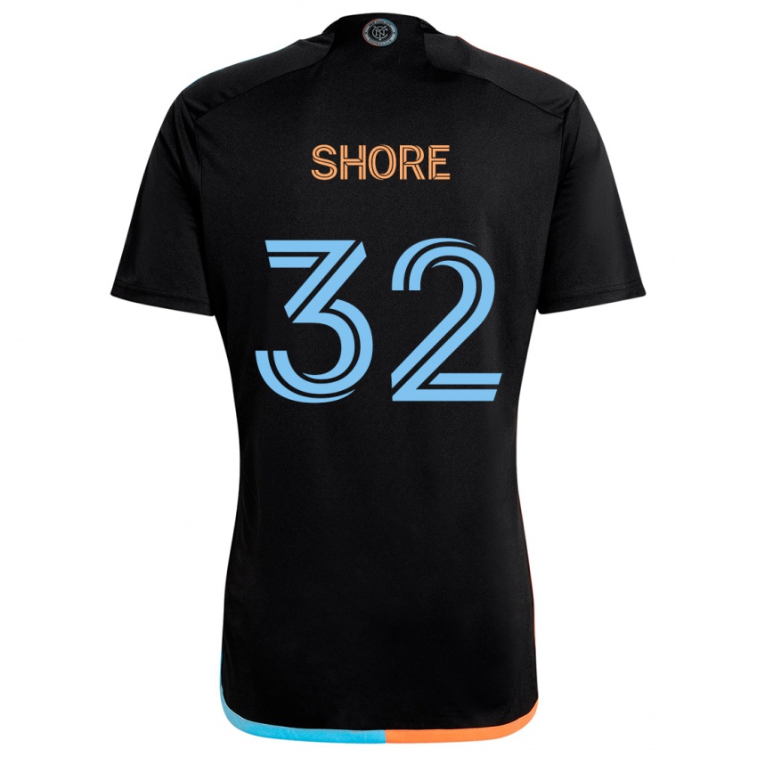 Niño Camiseta Jonathan Shore #32 Negro Naranja Azul 2ª Equipación 2024/25 La Camisa