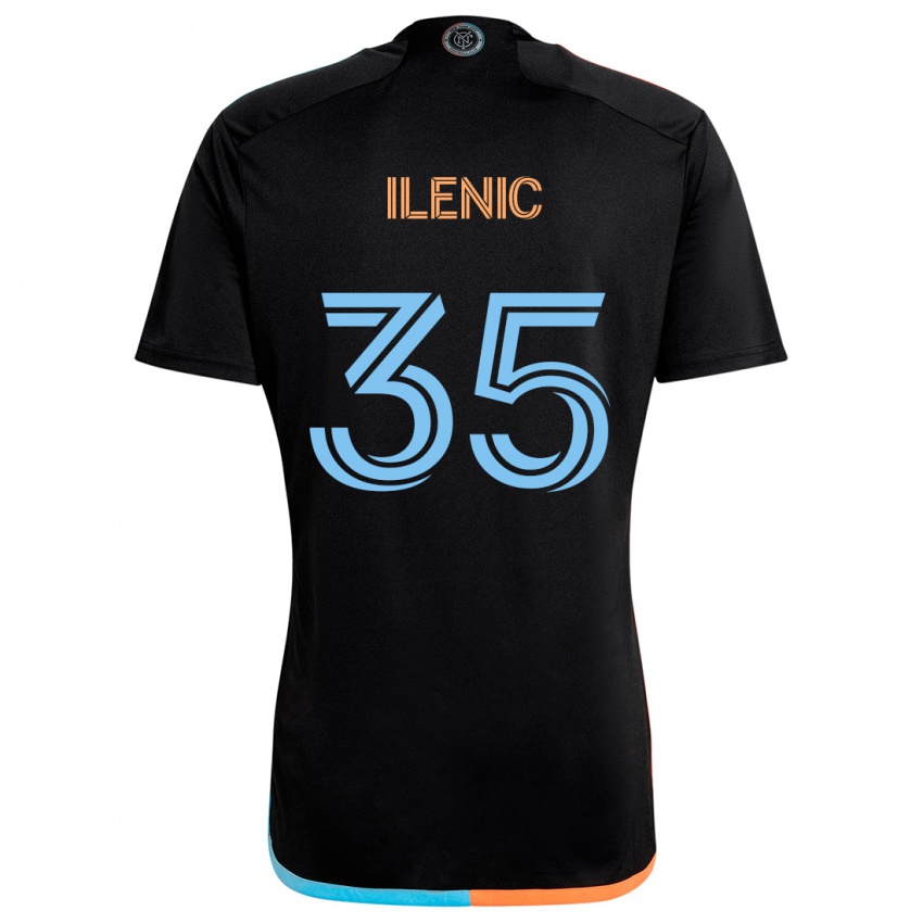 Niño Camiseta Mitja Ilenic #35 Negro Naranja Azul 2ª Equipación 2024/25 La Camisa