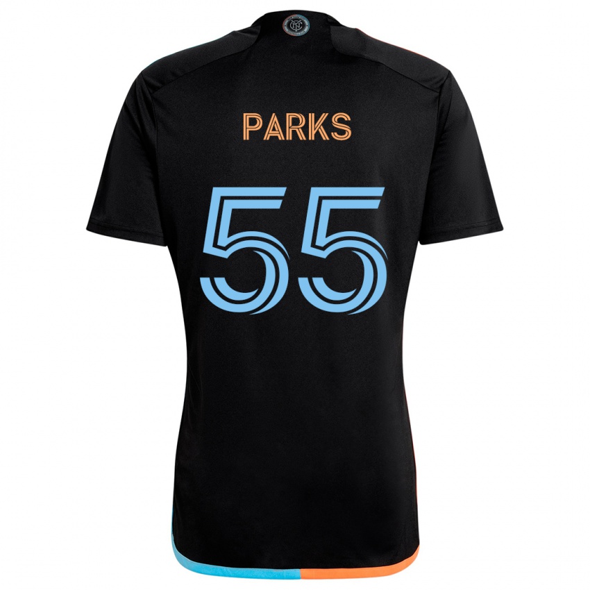 Niño Camiseta Keaton Parks #55 Negro Naranja Azul 2ª Equipación 2024/25 La Camisa