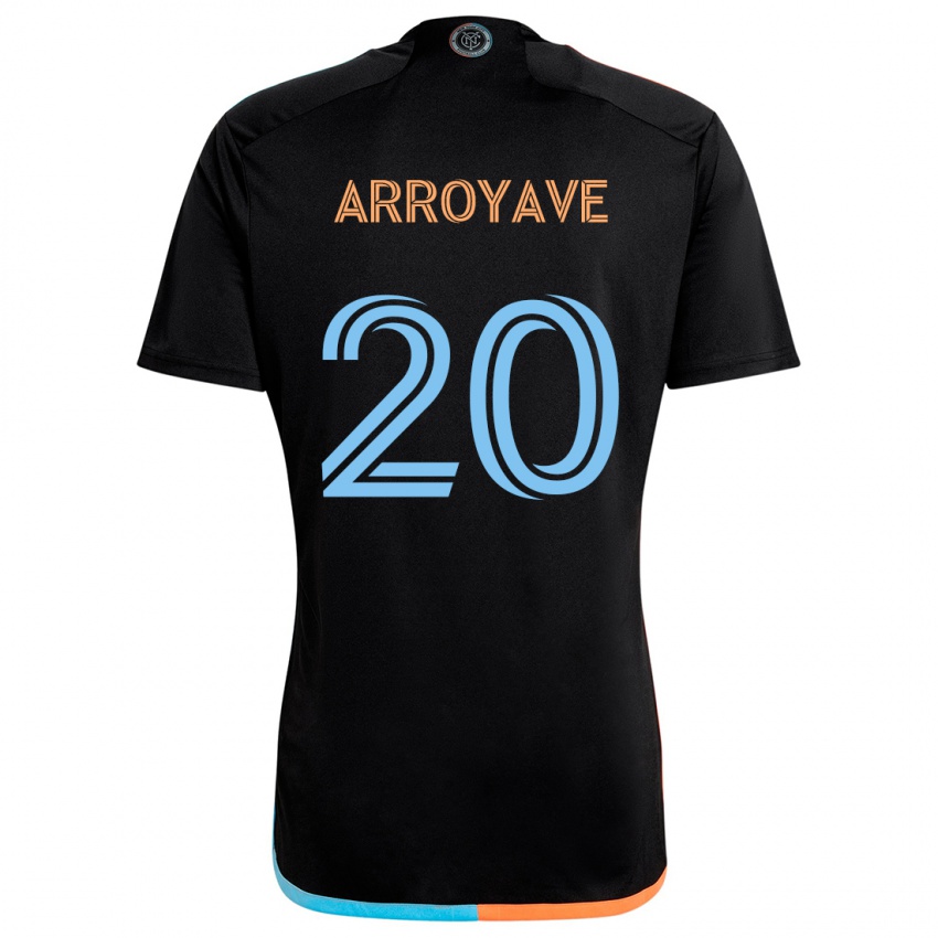 Niño Camiseta Jacob Arroyave #20 Negro Naranja Azul 2ª Equipación 2024/25 La Camisa