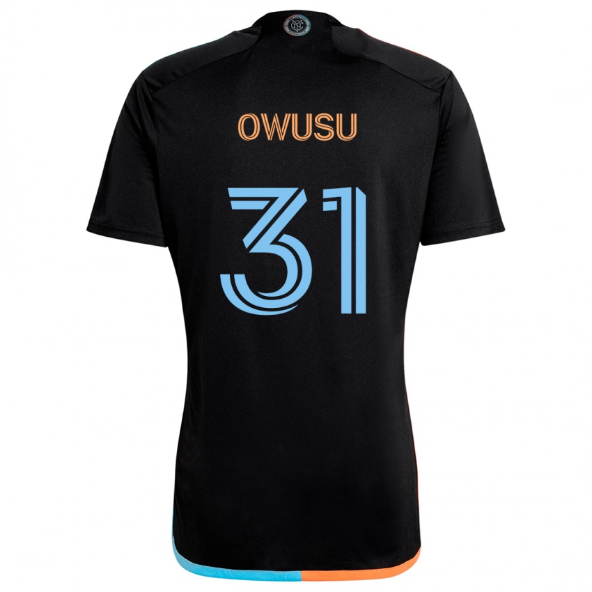 Niño Camiseta Samuel Owusu #31 Negro Naranja Azul 2ª Equipación 2024/25 La Camisa