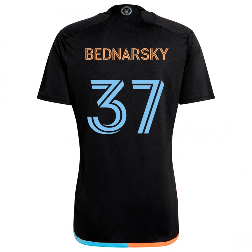 Niño Camiseta Stevo Bednarsky #37 Negro Naranja Azul 2ª Equipación 2024/25 La Camisa