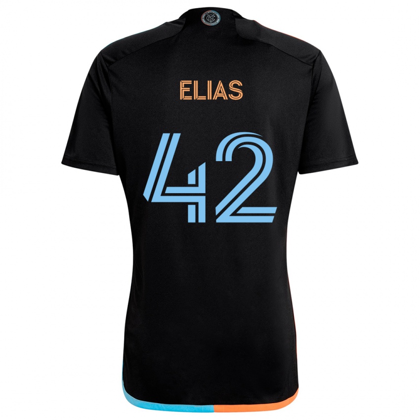 Niño Camiseta Piero Elias #42 Negro Naranja Azul 2ª Equipación 2024/25 La Camisa