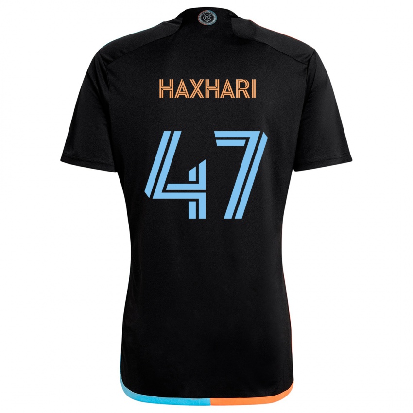 Niño Camiseta Klevis Haxhari #47 Negro Naranja Azul 2ª Equipación 2024/25 La Camisa