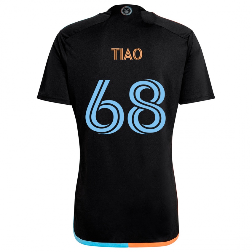 Niño Camiseta Christopher Tiao #68 Negro Naranja Azul 2ª Equipación 2024/25 La Camisa