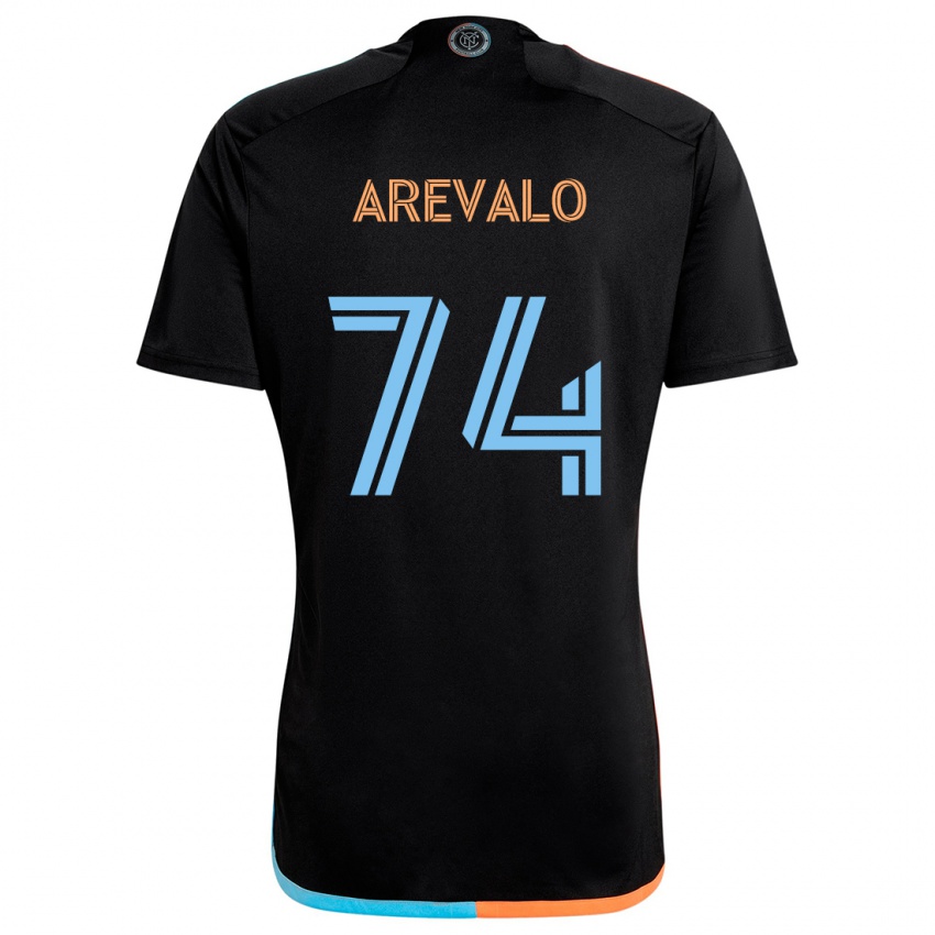 Niño Camiseta Ronny Arévalo #74 Negro Naranja Azul 2ª Equipación 2024/25 La Camisa