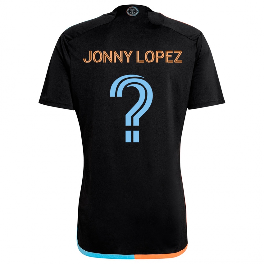 Niño Camiseta Jonny Lopez #0 Negro Naranja Azul 2ª Equipación 2024/25 La Camisa