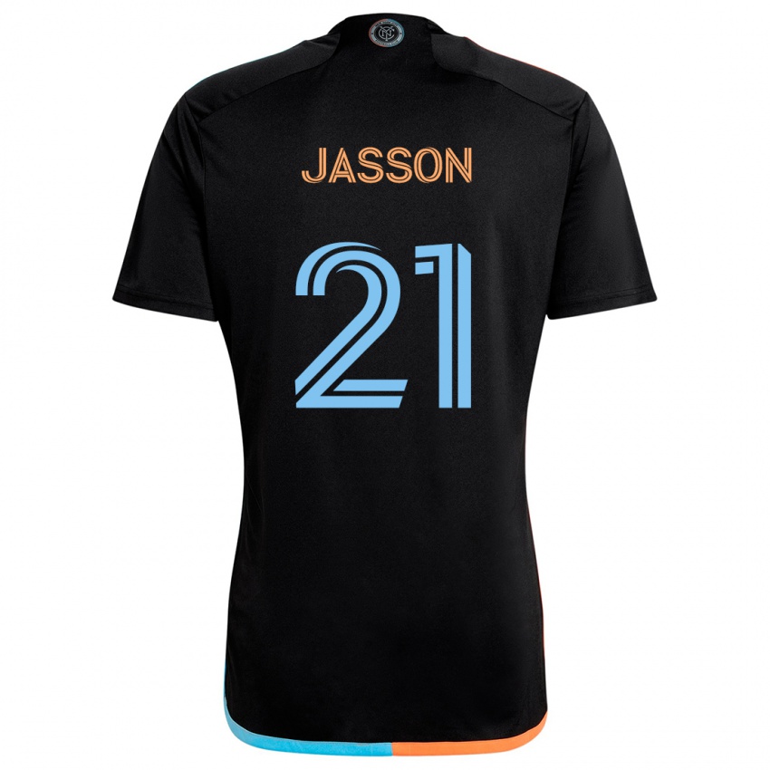 Niño Camiseta Andres Jasson #21 Negro Naranja Azul 2ª Equipación 2024/25 La Camisa