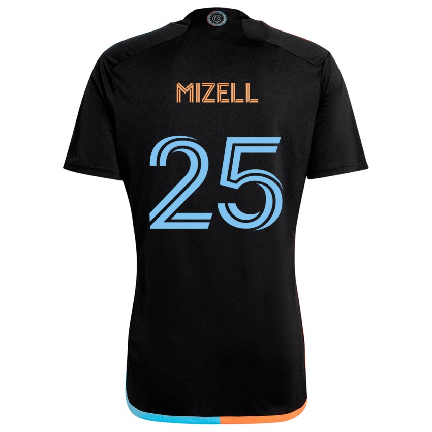 Niño Camiseta Cody Mizell #25 Negro Naranja Azul 2ª Equipación 2024/25 La Camisa