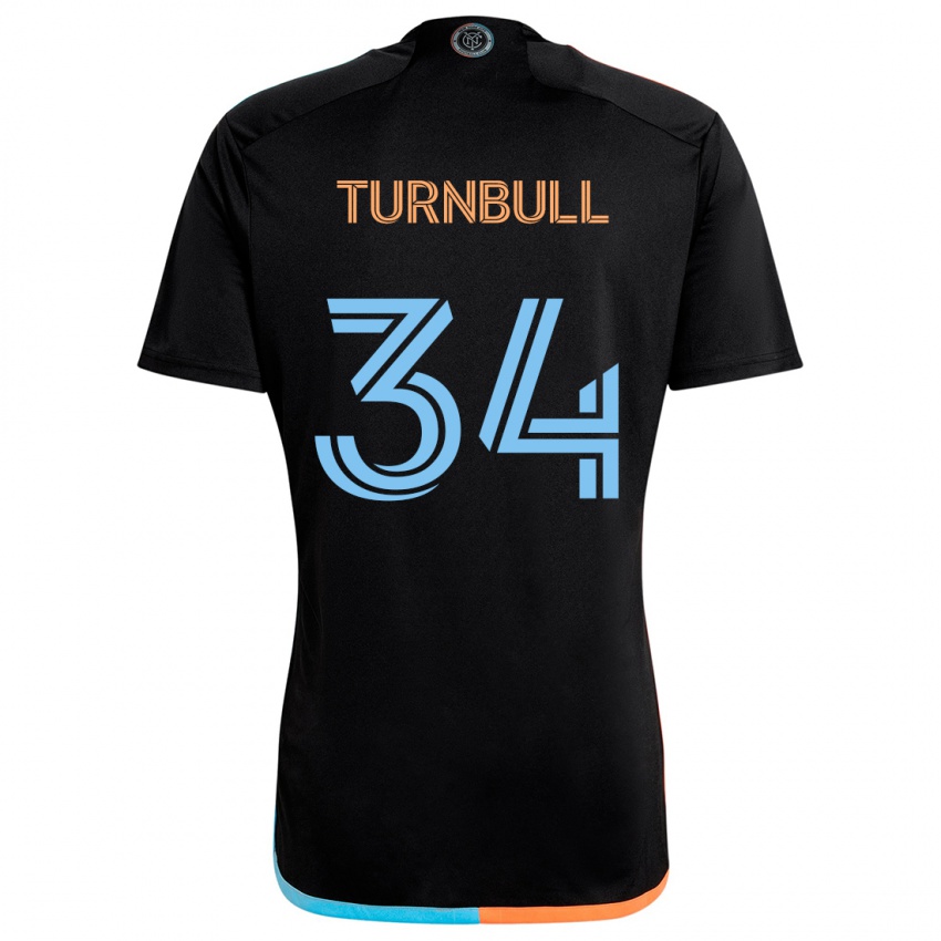 Niño Camiseta Stephen Turnbull #34 Negro Naranja Azul 2ª Equipación 2024/25 La Camisa