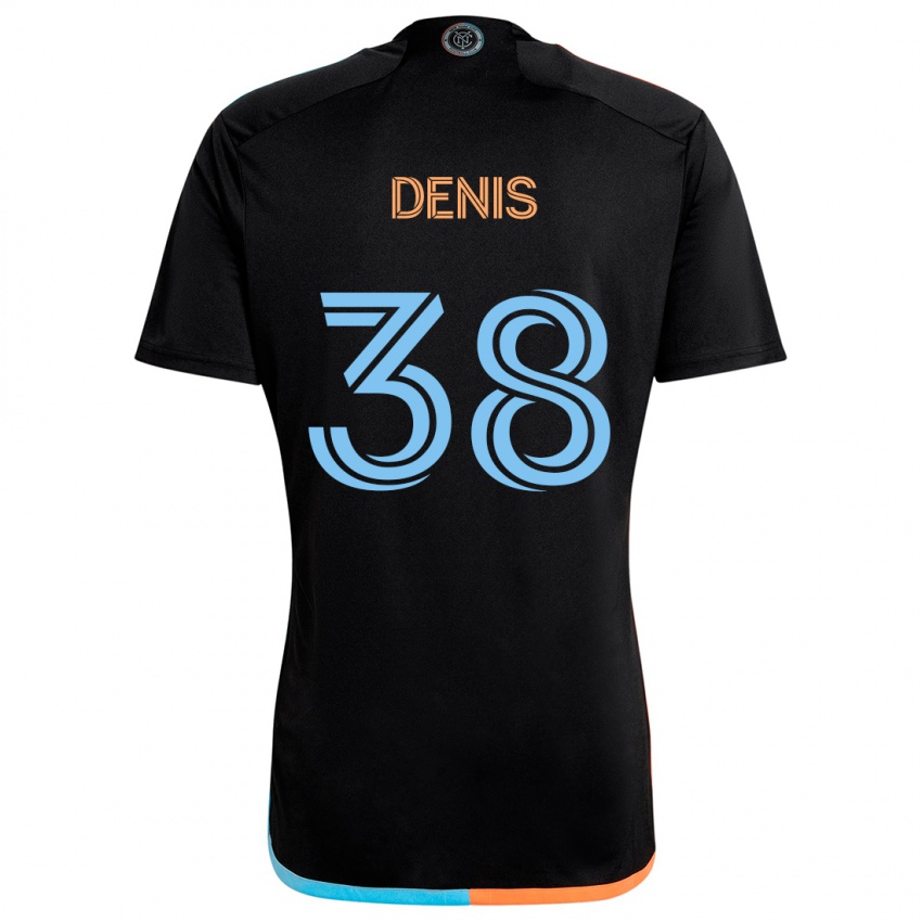 Niño Camiseta John Denis #38 Negro Naranja Azul 2ª Equipación 2024/25 La Camisa