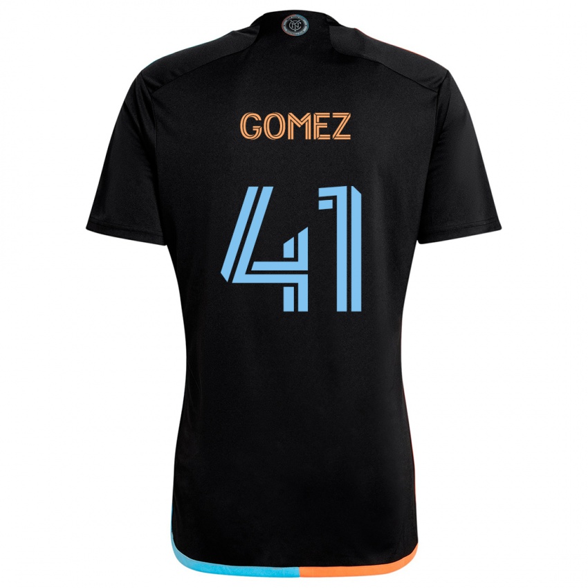 Niño Camiseta Julián Gómez #41 Negro Naranja Azul 2ª Equipación 2024/25 La Camisa