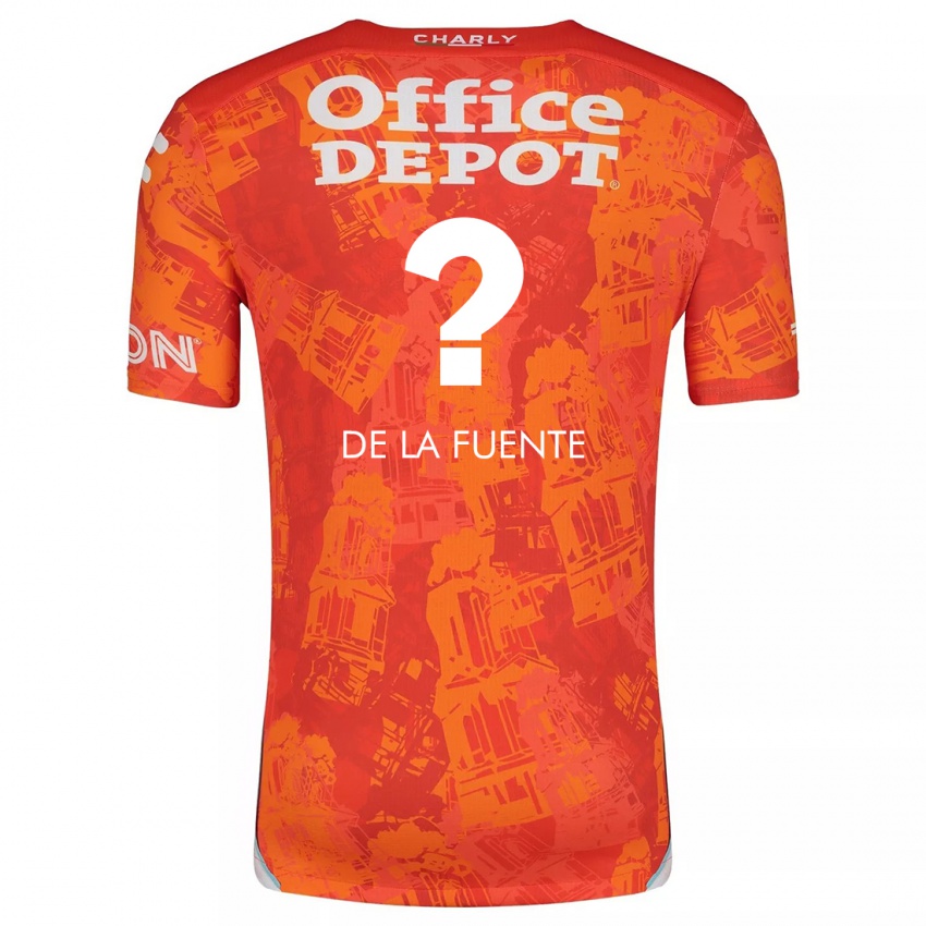 Niño Camiseta Paulino De La Fuente #0 Naranja Blanco 2ª Equipación 2024/25 La Camisa