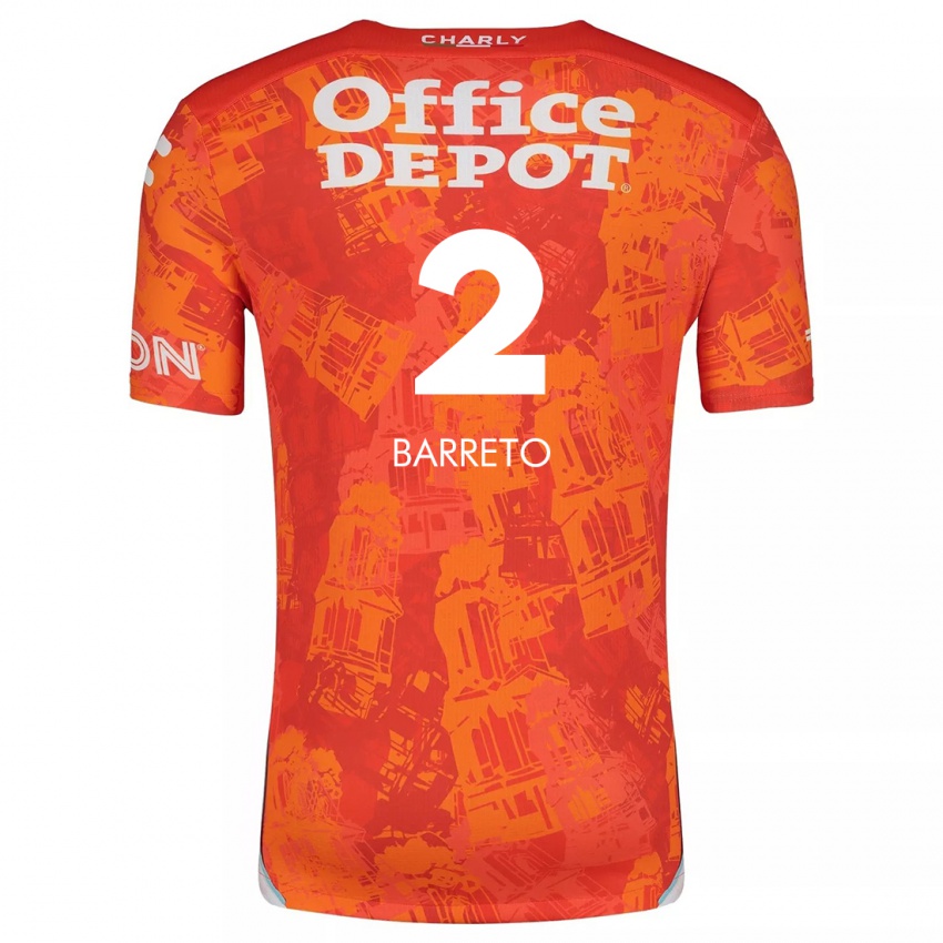 Niño Camiseta Sergio Barreto #2 Naranja Blanco 2ª Equipación 2024/25 La Camisa