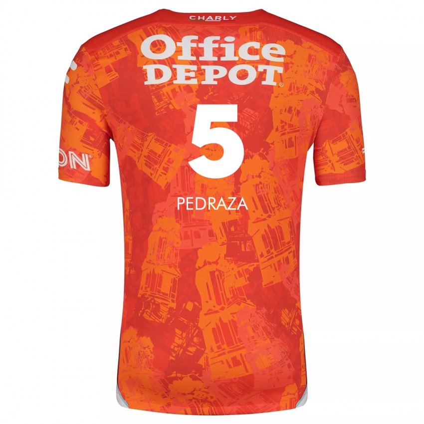 Niño Camiseta Pedro Pedraza #5 Naranja Blanco 2ª Equipación 2024/25 La Camisa