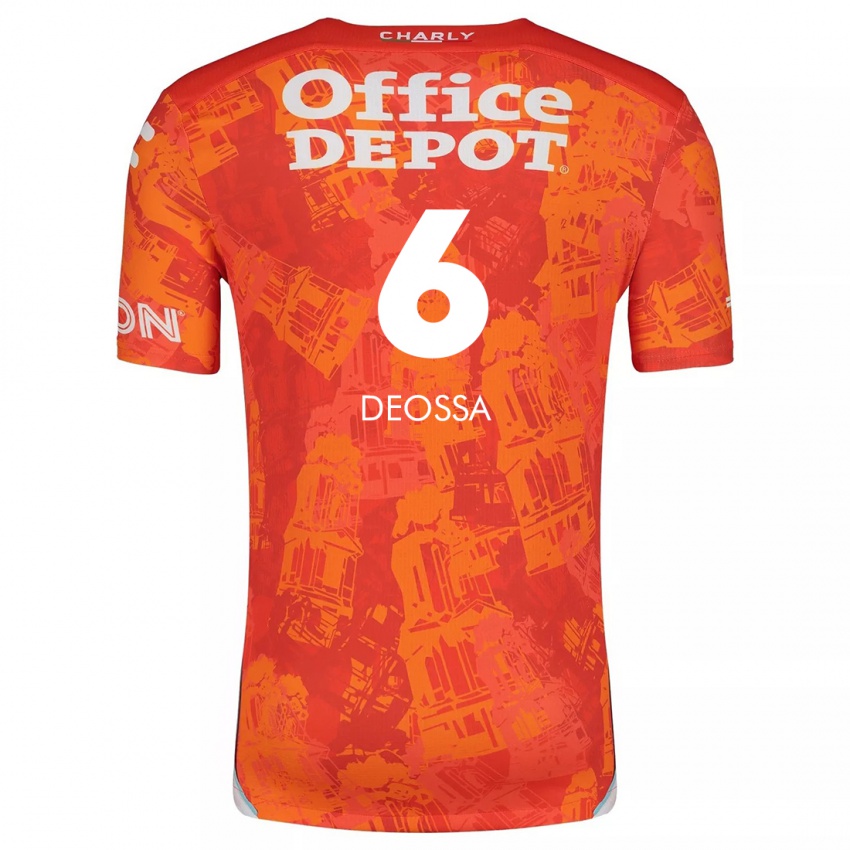 Niño Camiseta Nelson Deossa #6 Naranja Blanco 2ª Equipación 2024/25 La Camisa