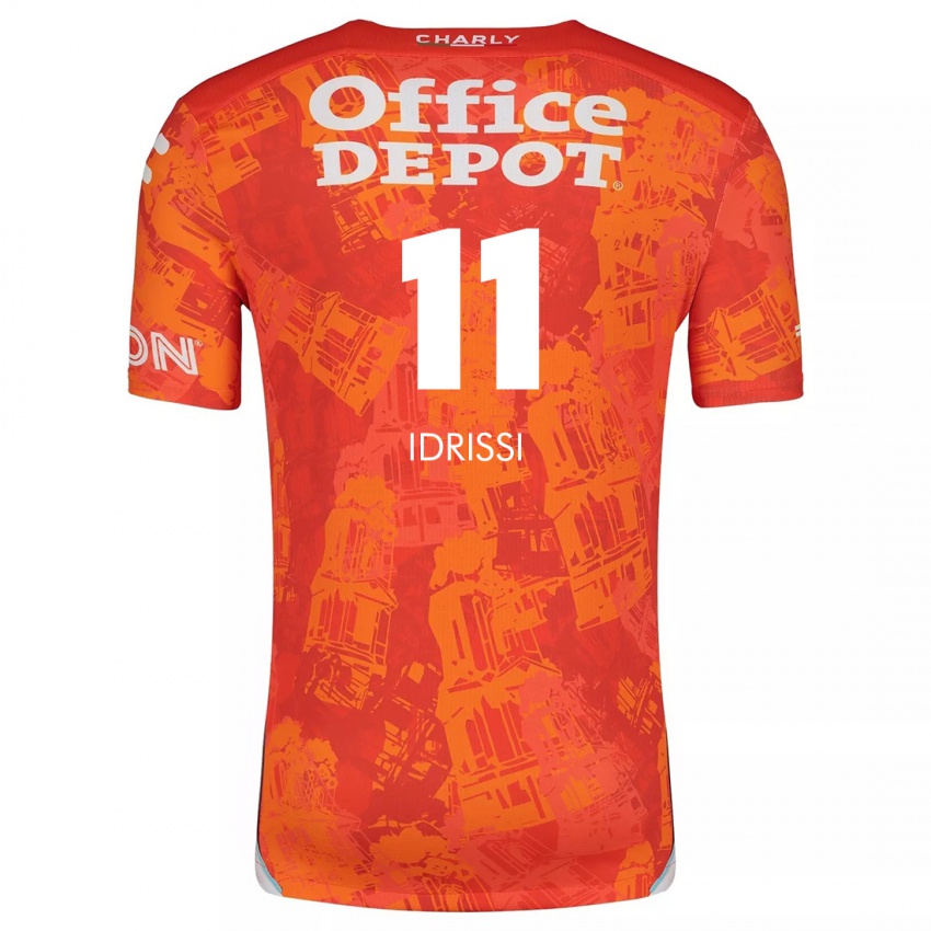 Niño Camiseta Oussama Idrissi #11 Naranja Blanco 2ª Equipación 2024/25 La Camisa