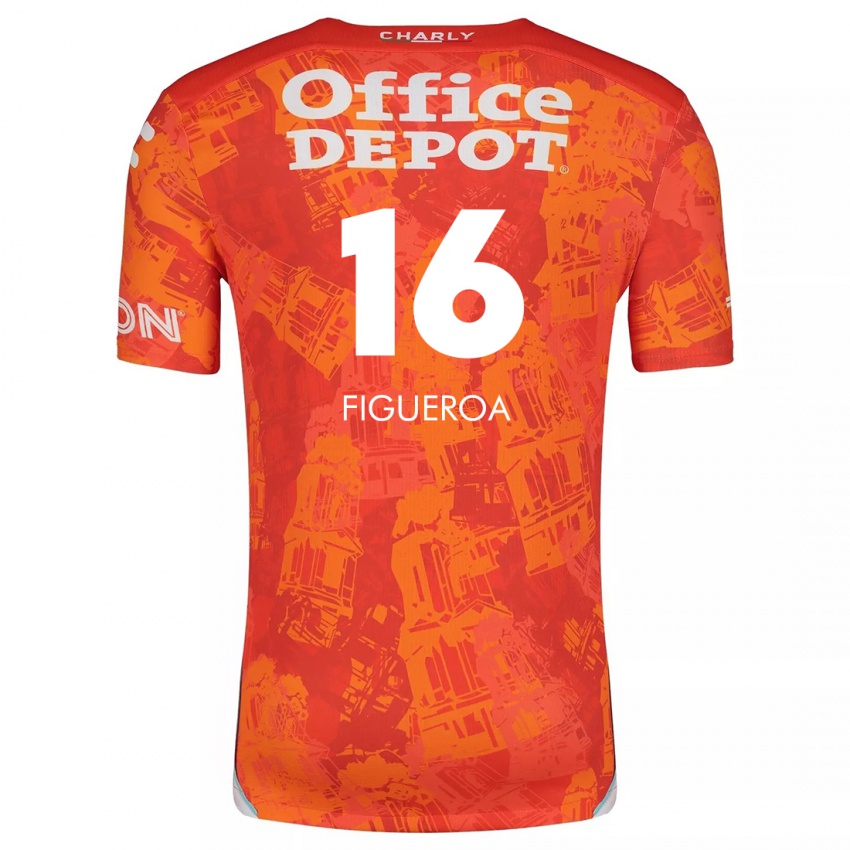 Niño Camiseta Antonio Figueroa #16 Naranja Blanco 2ª Equipación 2024/25 La Camisa