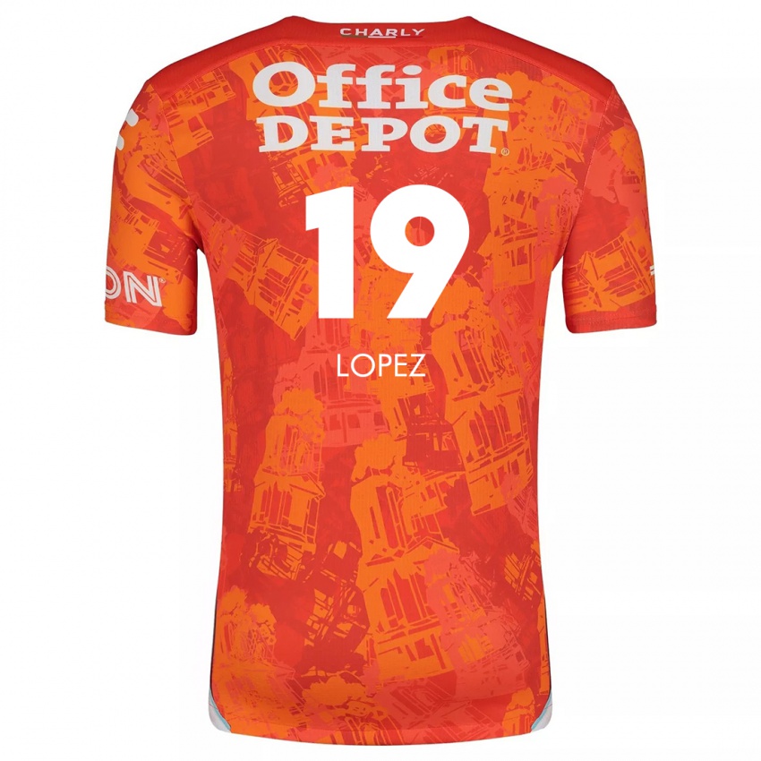 Niño Camiseta Javier Eduardo López #19 Naranja Blanco 2ª Equipación 2024/25 La Camisa