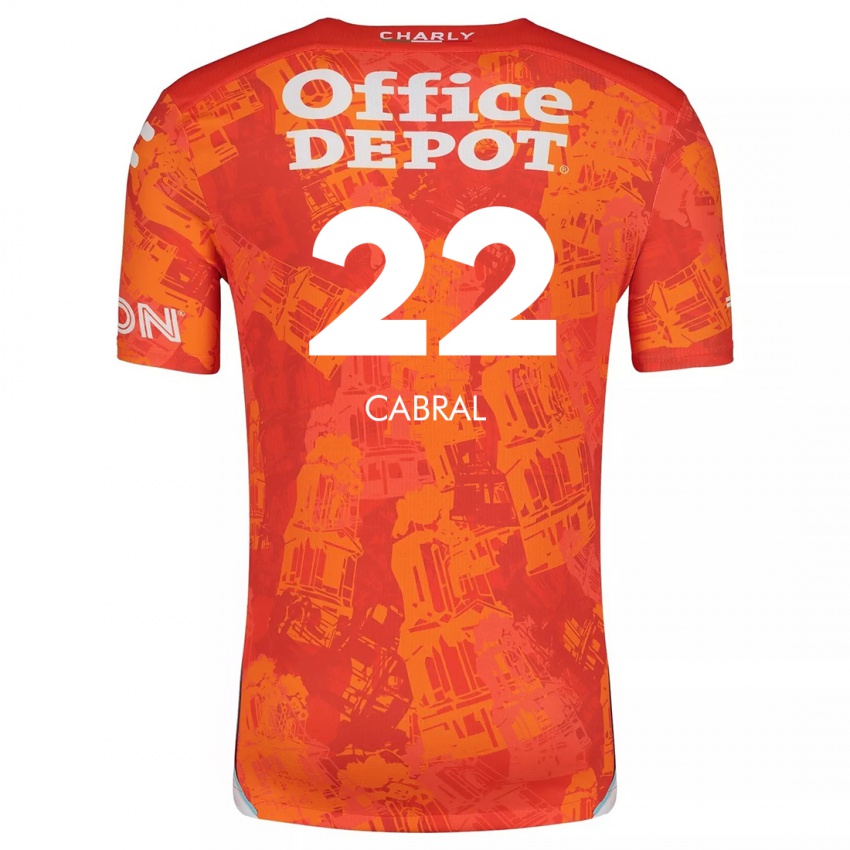 Niño Camiseta Gustavo Cabral #22 Naranja Blanco 2ª Equipación 2024/25 La Camisa