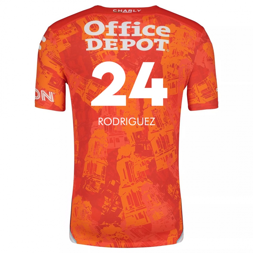 Niño Camiseta Luis Rodriguez #24 Naranja Blanco 2ª Equipación 2024/25 La Camisa