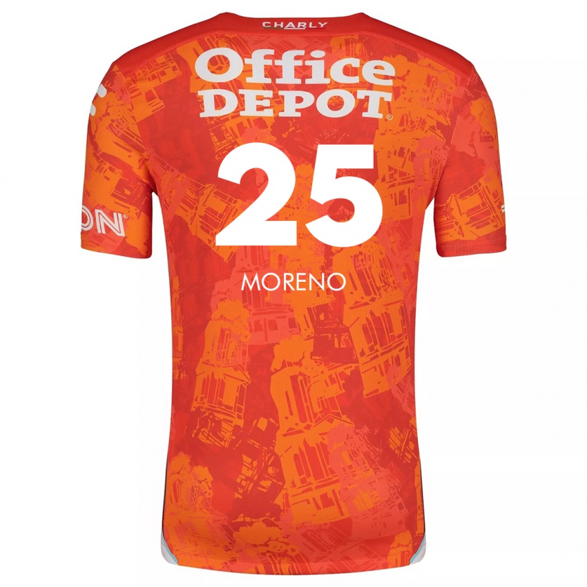 Niño Camiseta Carlos Moreno #25 Naranja Blanco 2ª Equipación 2024/25 La Camisa