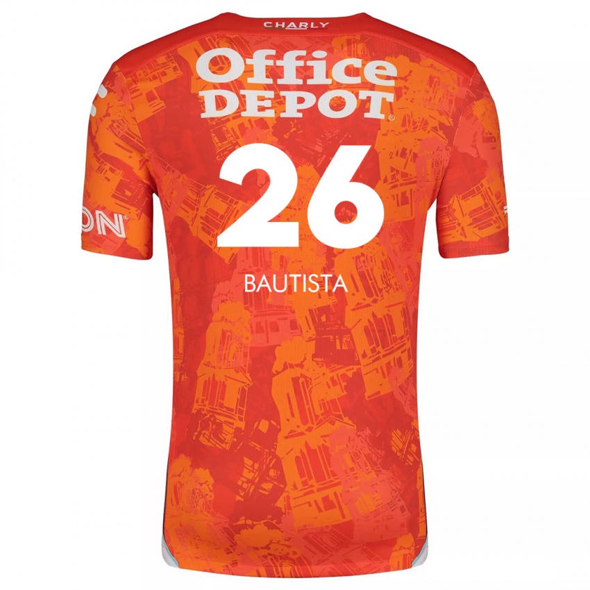 Niño Camiseta Alán Bautista #26 Naranja Blanco 2ª Equipación 2024/25 La Camisa