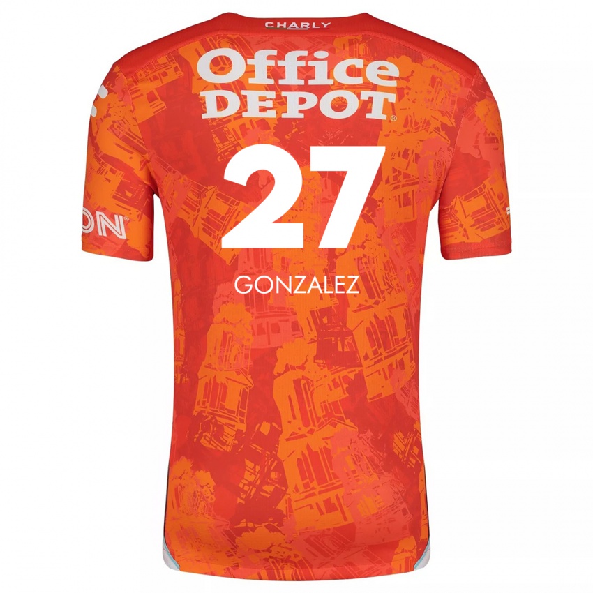 Niño Camiseta Owen González #27 Naranja Blanco 2ª Equipación 2024/25 La Camisa