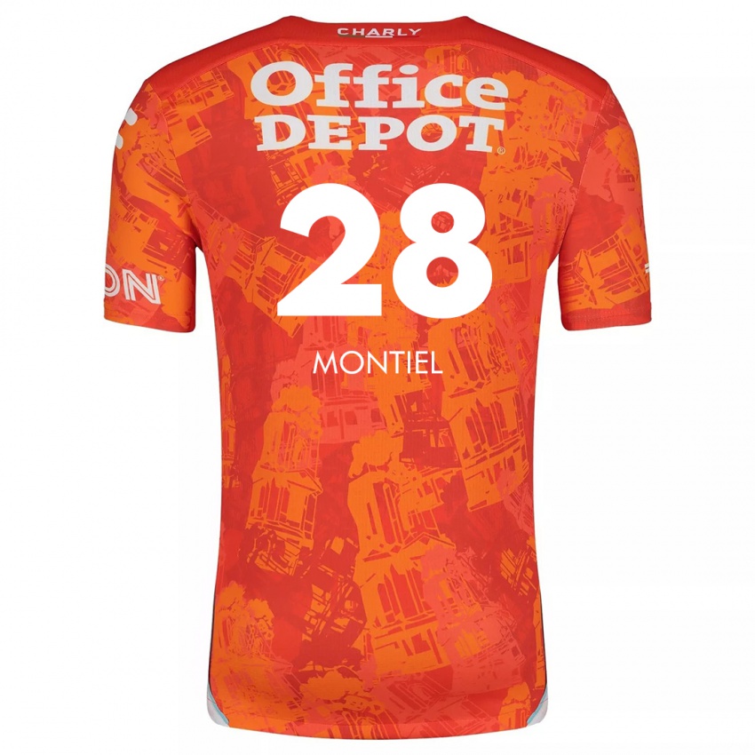 Niño Camiseta Elías Montiel #28 Naranja Blanco 2ª Equipación 2024/25 La Camisa