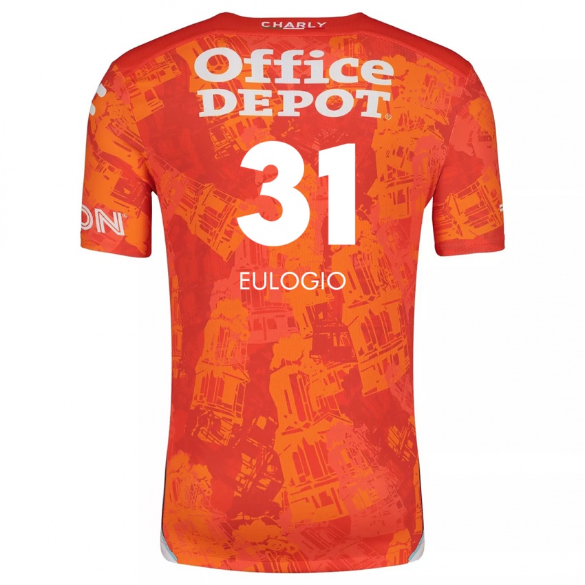 Niño Camiseta José Eulogio #31 Naranja Blanco 2ª Equipación 2024/25 La Camisa