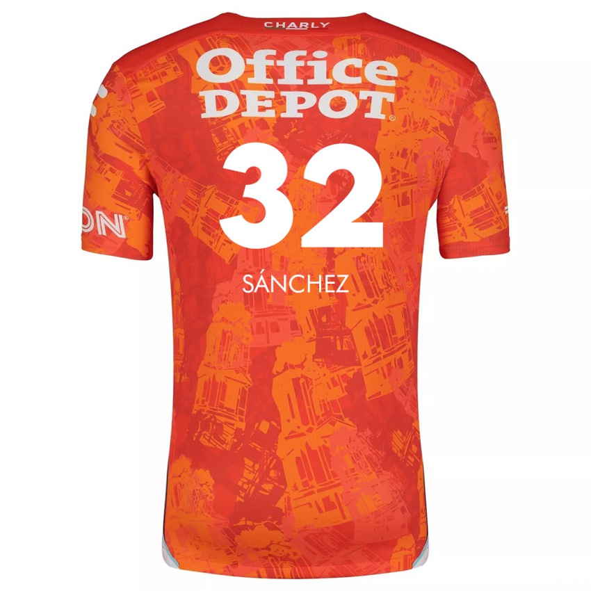 Niño Camiseta Carlos Sánchez #32 Naranja Blanco 2ª Equipación 2024/25 La Camisa