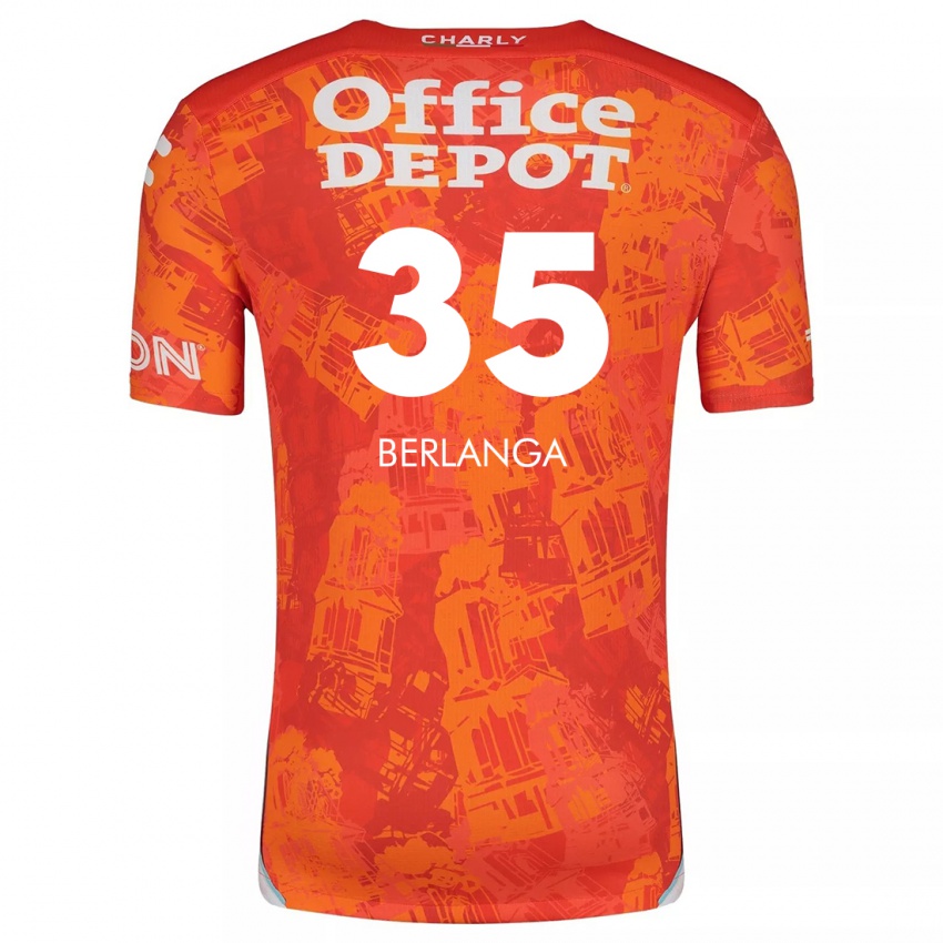 Niño Camiseta Jorge Berlanga #35 Naranja Blanco 2ª Equipación 2024/25 La Camisa