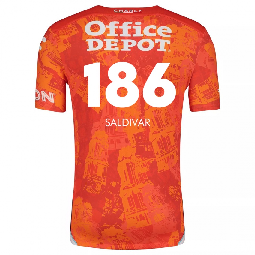 Niño Camiseta José Saldívar #186 Naranja Blanco 2ª Equipación 2024/25 La Camisa