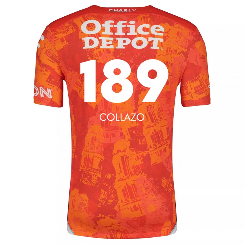 Niño Camiseta David Collazo #189 Naranja Blanco 2ª Equipación 2024/25 La Camisa