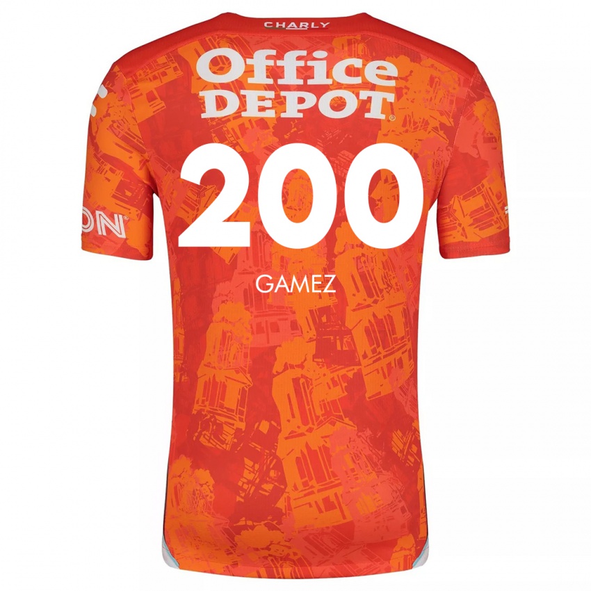 Niño Camiseta Sergio Gámez #200 Naranja Blanco 2ª Equipación 2024/25 La Camisa