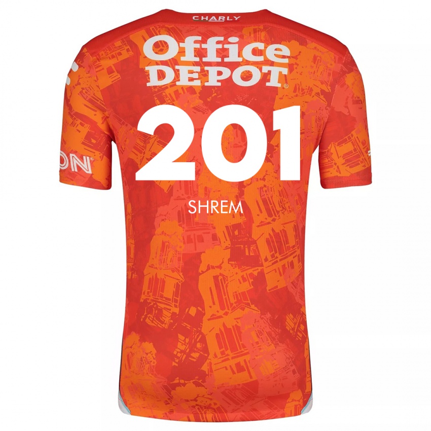 Niño Camiseta David Shrem #201 Naranja Blanco 2ª Equipación 2024/25 La Camisa