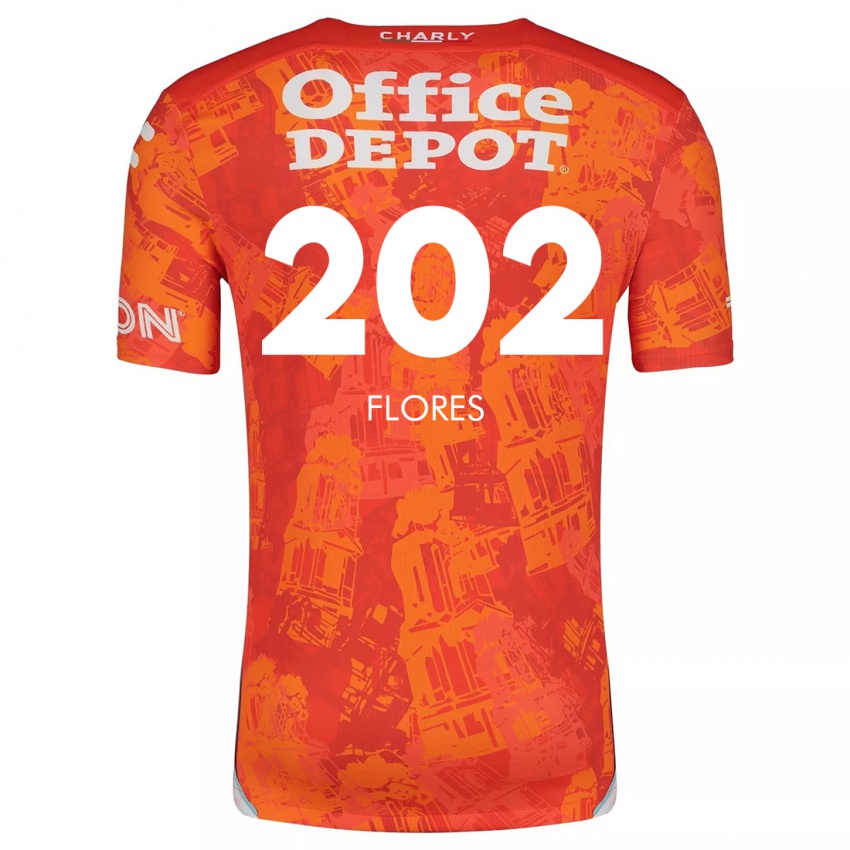 Niño Camiseta Luis Flores #202 Naranja Blanco 2ª Equipación 2024/25 La Camisa