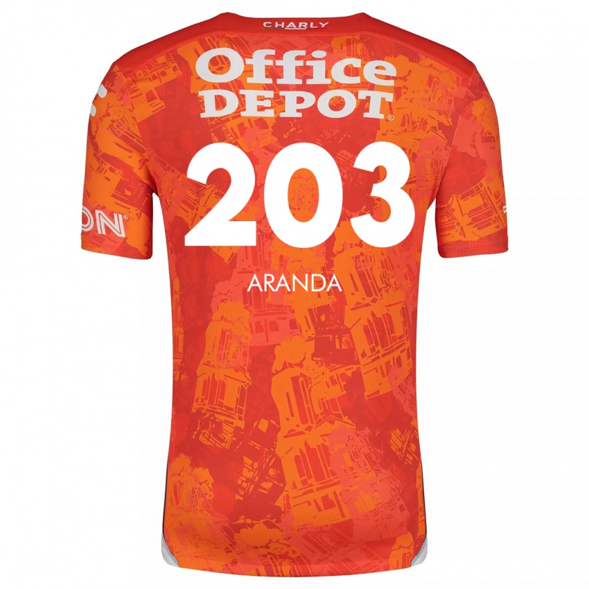 Niño Camiseta Juan Aranda #203 Naranja Blanco 2ª Equipación 2024/25 La Camisa